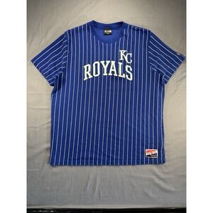 New‎ Era Kansas City Royals T-Shirt Men's XXL Blue White Vertical Pinstripe MLB